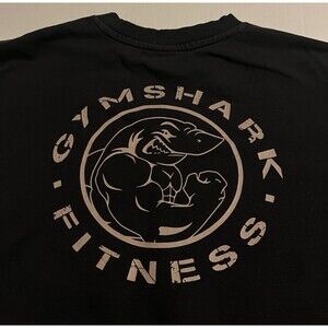 Gymshark Fitness Graphic Crew Neck Sweatshirt Black SMALL Gym Workout Athleisure